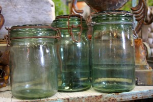 French glass mason jars.
