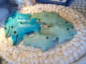coastal/shark cookies